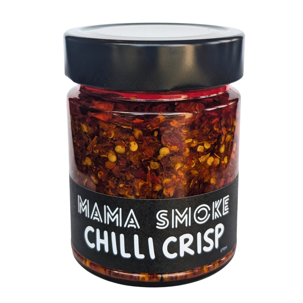 A jar of Mama Smoke's Chilli Crisp!